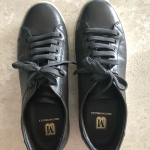 Dark grey leather sneakers Made in Italy